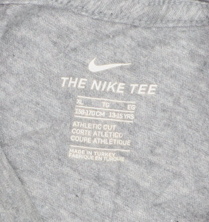 Nike Boys Grey Athletic Fit Logo T-Shirt Size 13-15 Years