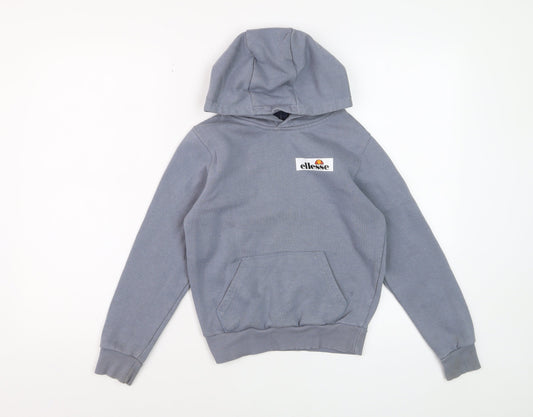 Ellesse Boys Grey Pullover Hoodie 8-9 Years Cotton Blend Casual Sweatshirt