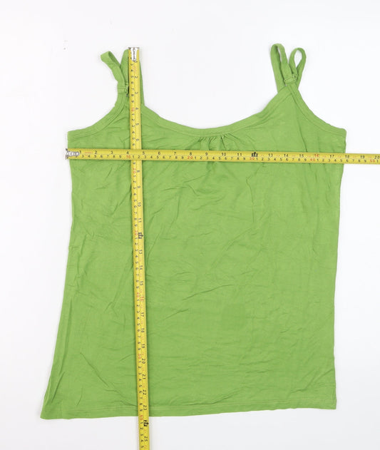Next Women Green Camisole Tank Top Size 18 Viscose Stretch