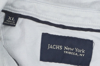 JACHS New York Men's Light Blue XL Dress Shirt Cotton Blend Long Sleeve