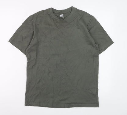 Decathlon Men's Khaki Regular Fit Cotton Short Sleeve T-Shirt Size S