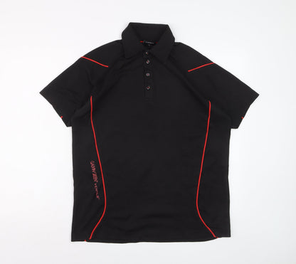 Galvin Green Men's Black Ventil8 Polo Shirt Size M Performance Golfwear