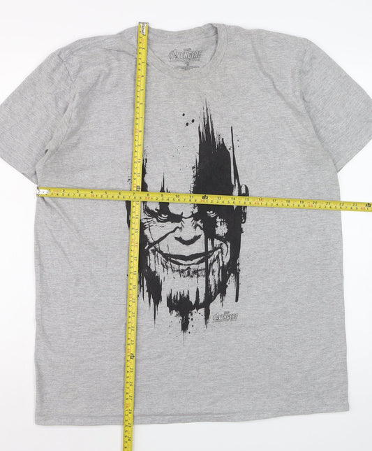 Marvel Avengers Infinity War Grey Graphic T-Shirt Men's XL