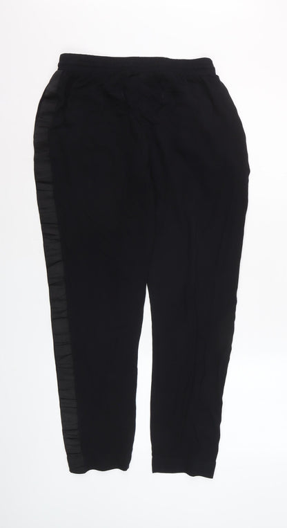 Next Women Black Size 12 Jogger Trousers Viscose Drawstring Waist
