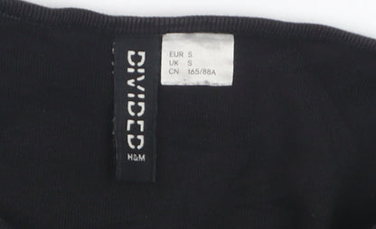 H&M Divided Womens Black Cropped Graphic T-Shirt Size S