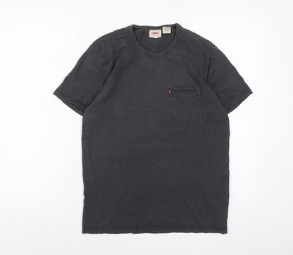 Levi's Men's Black Cotton Crew Neck Short Sleeve T-Shirt Size S