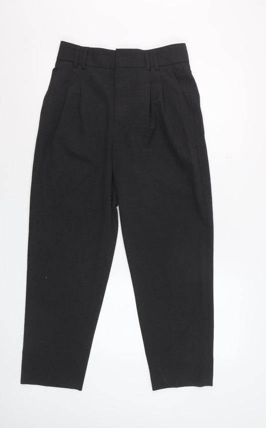 Zara Women's Black Pleated Trousers Size 8 Polyester Blend