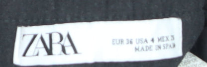 Zara Women's Black Pleated Trousers Size 8 Polyester Blend