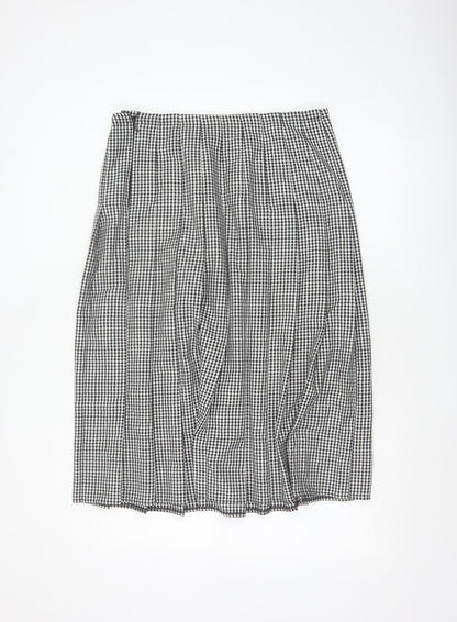 Essentials Women's Black Check Pleated Skirt Size 14