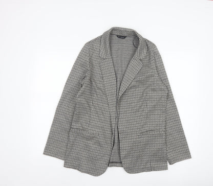 Et Vous Women's Grey Houndstooth Single-Breasted Blazer Size 10