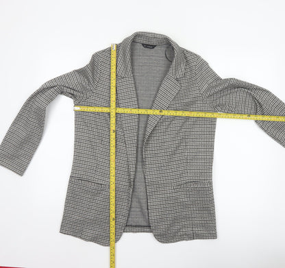 Et Vous Women's Grey Houndstooth Single-Breasted Blazer Size 10