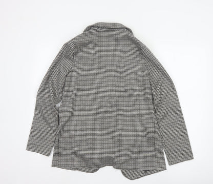 Et Vous Women's Grey Houndstooth Single-Breasted Blazer Size 10