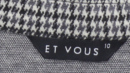 Et Vous Women's Grey Houndstooth Single-Breasted Blazer Size 10