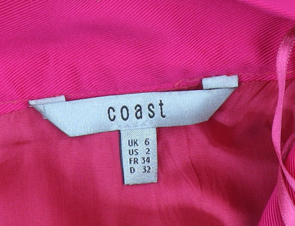 Coast Women’s Hot Pink A-Line Satin Knee Length Skirt UK 6