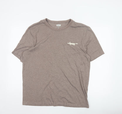 Next Men Brown Animal Logo Crew Neck T-Shirt Size L
