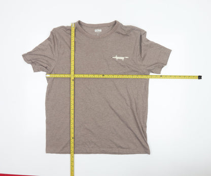 Next Men Brown Animal Logo Crew Neck T-Shirt Size L