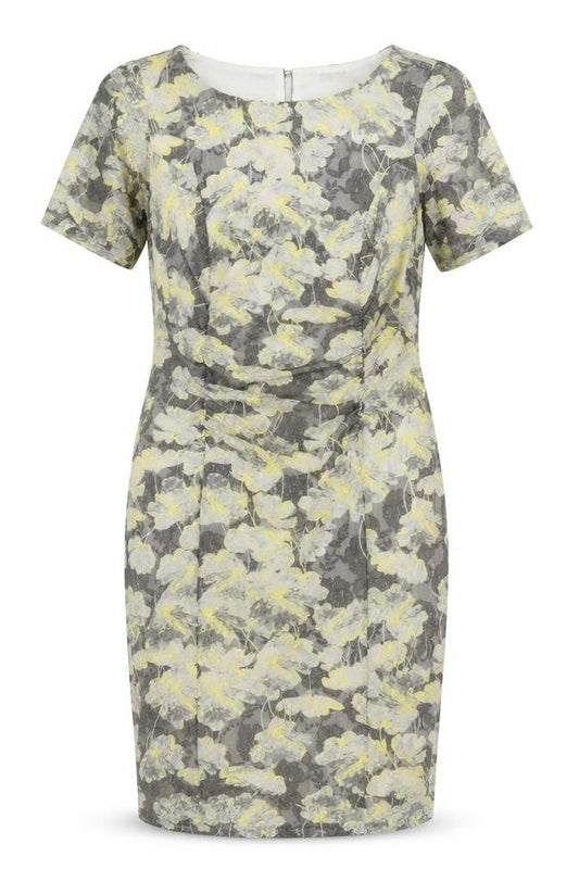 Marks & Spencer Women Grey Floral Lace Sheath Dress Size 14