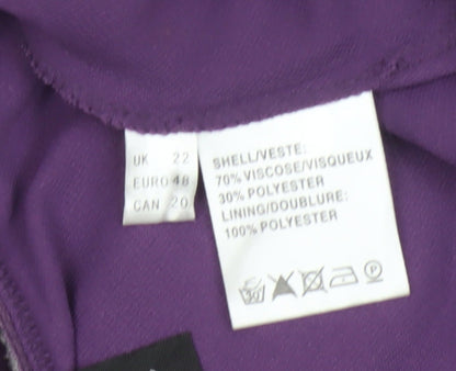 Jacques Vert Women's Purple A-Line Midi Skirt Size 22 Viscose Blend