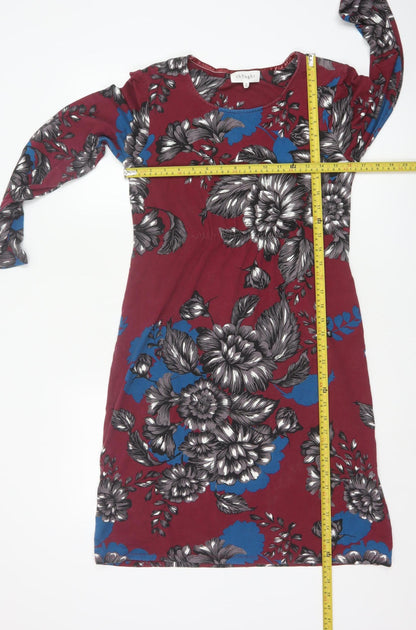 Thought Womens Red Floral Long Sleeve Knee Length Dress Size 10