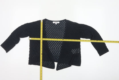 Morgan de Toi Women's Black Open-Knit Cardigan Size M