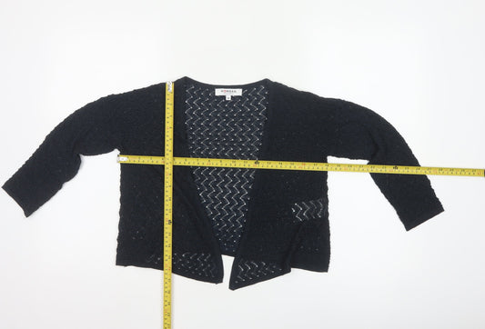 Morgan de Toi Women's Black Open-Knit Cardigan Size M