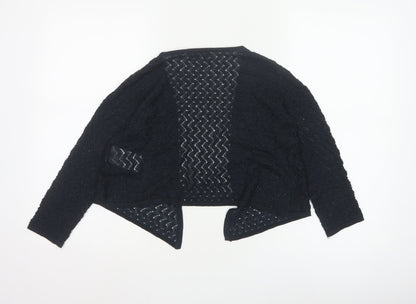 Morgan de Toi Women's Black Open-Knit Cardigan Size M