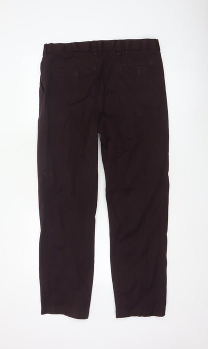 Marks and Spencer Men's Brown Regular Fit Chino Trousers 38W 31L