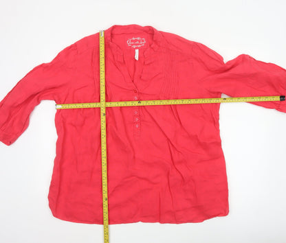 Marks and Spencer Women’s Pink Linen Tunic Blouse Size 22