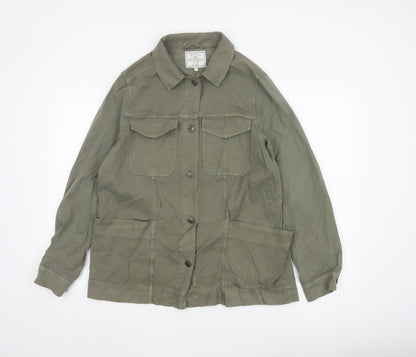 Fat Face Women’s Green Jacket Size 12 Military Style Cotton Blend