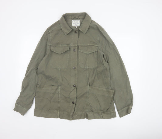 Fat Face Women’s Green Jacket Size 12 Military Style Cotton Blend