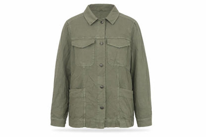 Fat Face Women’s Green Jacket Size 12 Military Style Cotton Blend