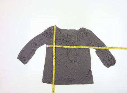 Boden Women's Grey Tunic Style Silk Blend Blouse UK 6