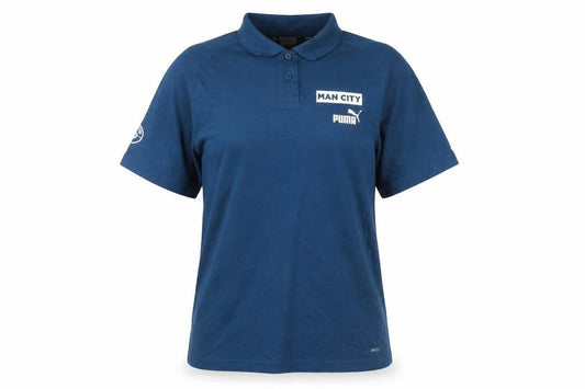 Puma Women Blue Man City Polo Shirt M Short Sleeve