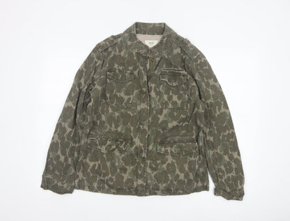 Hush Womens Green Camouflage Military Jacket Size 12