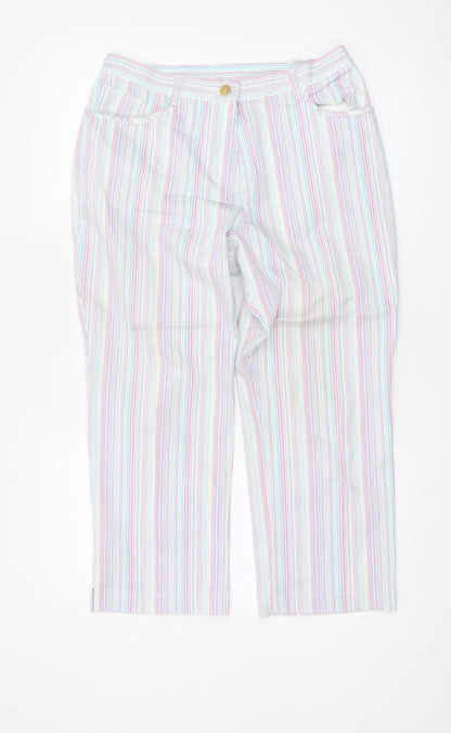 Marks and Spencer Women’s Multicoloured Cropped Striped Trousers Size 12