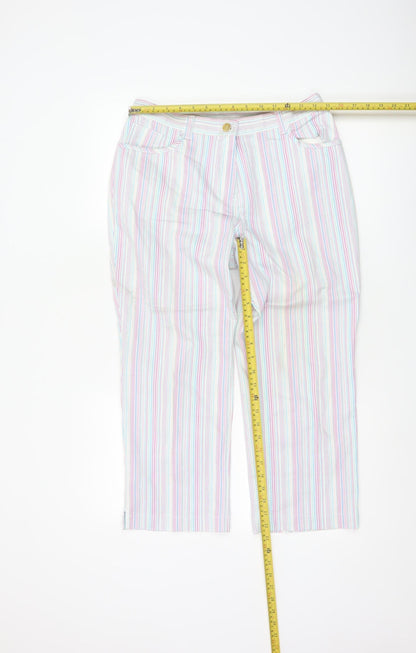 Marks and Spencer Women’s Multicoloured Cropped Striped Trousers Size 12
