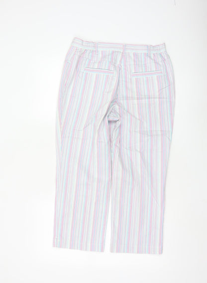 Marks and Spencer Women’s Multicoloured Cropped Striped Trousers Size 12