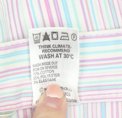 Marks and Spencer Women’s Multicoloured Cropped Striped Trousers Size 12