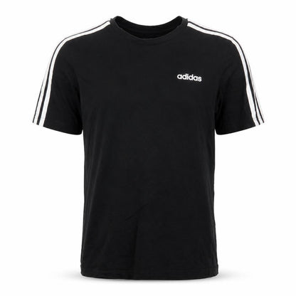 Front view of Adidas Men's Black Short Sleeve Crew Neck Logo T-Shirt, size M