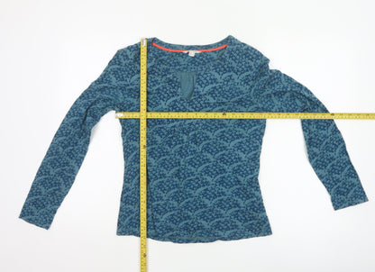 White Stuff Women's Blue Cotton Long Sleeve Tunic Blouse UK 10