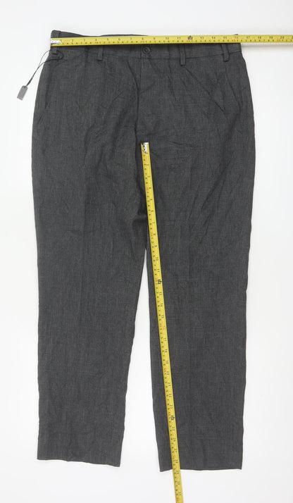 Marks and Spencer Men's Grey Regular Fit Chino Trousers 34W 29L