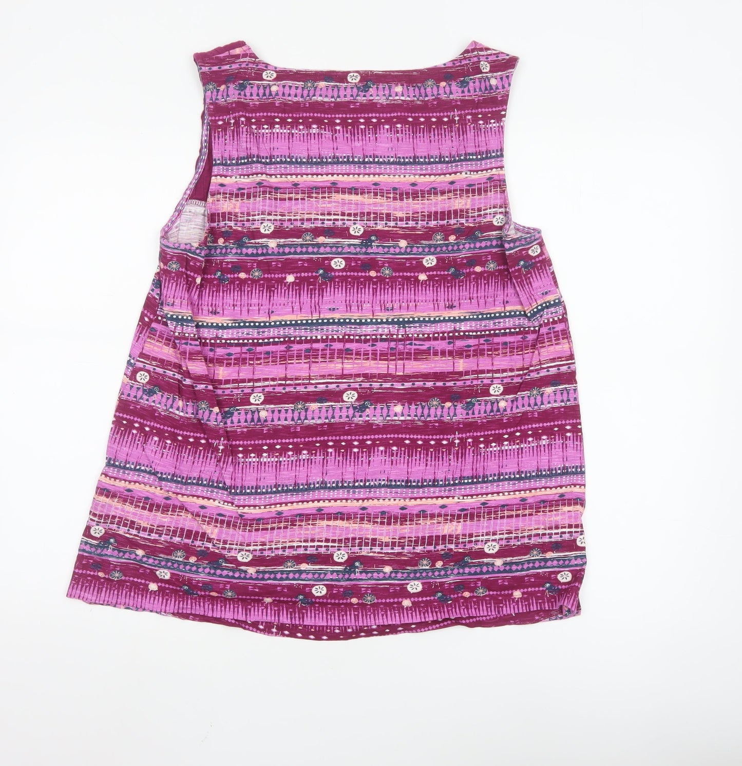 Mantaray Women’s Pink Bohemian Sleeveless Cotton Tunic Top Size 16