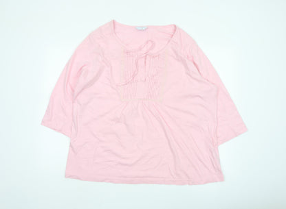 Shapely Figures Women Pink 3/4 Sleeve Tunic Blouse Size 20/22