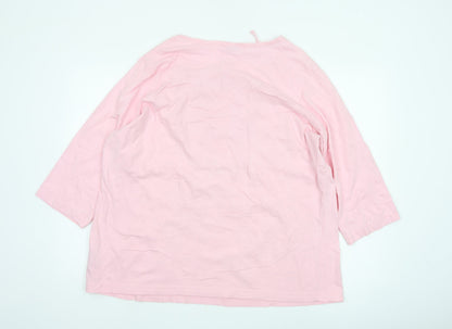 Shapely Figures Women Pink 3/4 Sleeve Tunic Blouse Size 20/22