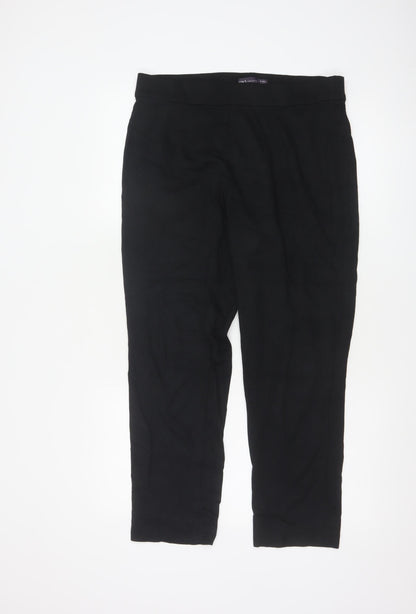 Marks and Spencer Women Black Size 14 Regular Straight Leg Trousers