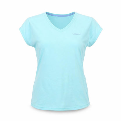 LA Gear Women's Blue V-Neck Short Sleeve Cotton T-Shirt UK 12
