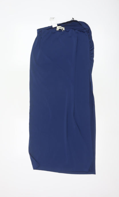 Pull & Bear Women's Blue Midi Stretch Pencil Skirt Size M