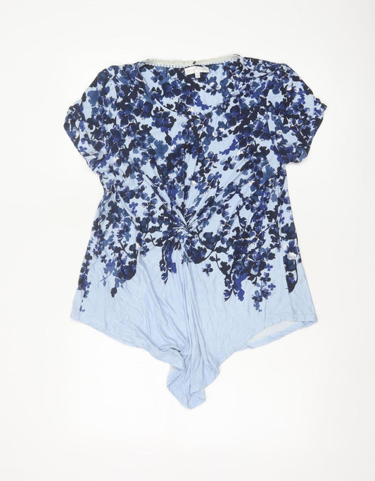 RJR.John Rocha Womens Blue Floral Tunic Blouse Size 12