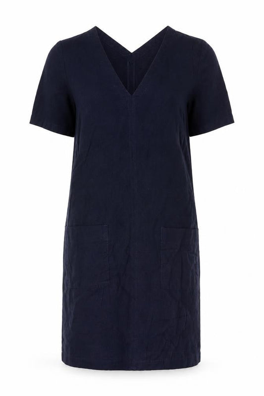 Marks & Spencer Women’s Navy Linen Blend Shift Dress Size 6