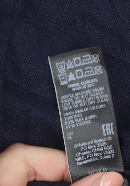 Marks and Spencer Women’s Navy Linen Blend Shift Dress Size 6